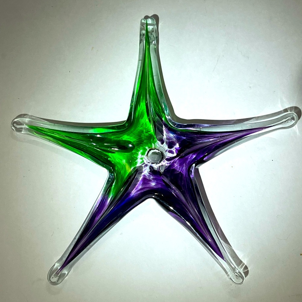 Vintage Handblown Starfish Art Glass Sun-catcher /  Paperweight